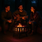 thumbnail of Relaxdays Feuerschale mit Grillrost & Funkenschutz, Schürhaken, Kohlerost, Ø 75 cm, Feuerstelle Garten, schwarz/silber
