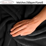 thumbnail of Kuscheldecke Schwarz 220x240 cm Wolldecke Fleece extra weiche Wohndecke Sofa