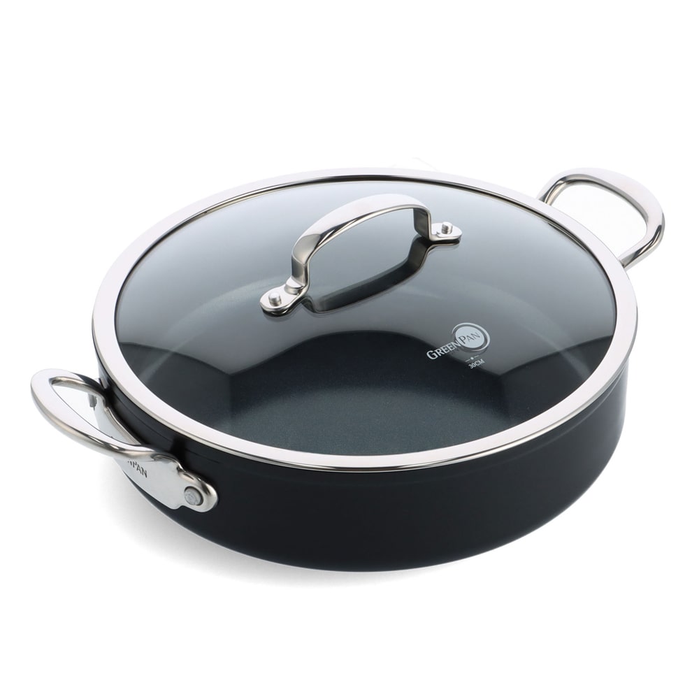 Sauteuse Barcelona pro 30 cm mit Deckel - 481 cl Schwarz Rund Keramik Greenpan
