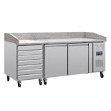 thumbnail of Polar U-serie 2-deurs pizzakoelkast met marmeren blad en 7 lades 428L