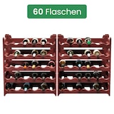 thumbnail of ARTECSIS Weinregal stapelbar Kunststoff für 60 Flaschen, stabiles Flaschenregal für Gastronomie und Lagerraum, erweiterbare Weinlagerung, Braun
