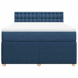 thumbnail of vidaXL Boxspringbett mit Matratze Blau 140x190 cm Stoff