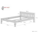 thumbnail of Doppelbett Futonbett 140x200 Massivholz Kieferbett weiß Rollrost Matratze 60.38-14 W M