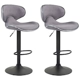 thumbnail of Conjunto de 2 bancos de bar Las Vegas V2 em tecido cinza claro/preto