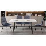 thumbnail of Pack Esszimmerstühle, Gepolsterter Samtstuhl, Metallgestell, Bequeme gepolsterte Rückenlehne und Basis, Farbe Grau. - PACKSQUARE