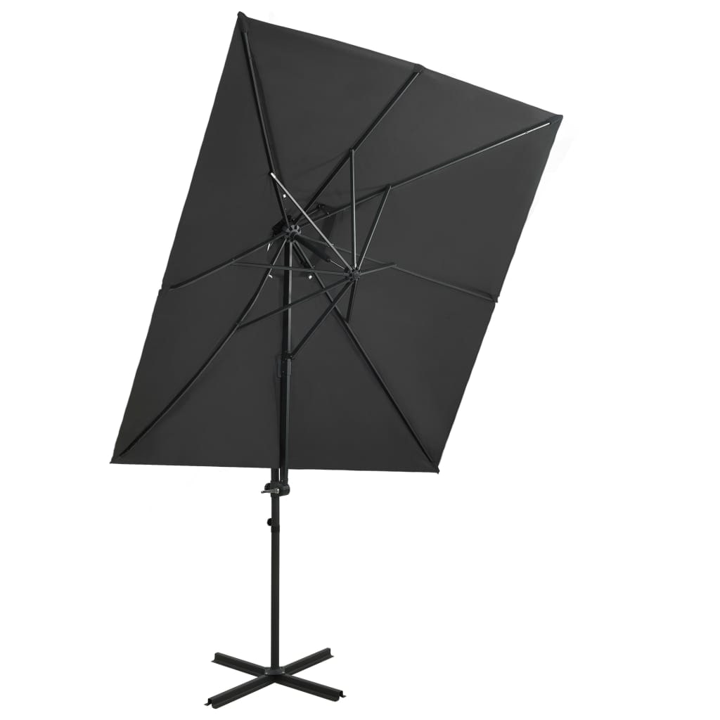 vidaXL Traffic light parasol met ventilatie antraciet 250x250 cm