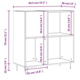 thumbnail of vidaXL Platenkast 84,5x38x89 cm bewerkt hout zwart