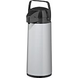 thumbnail of aro Dispensador de bebidas, hierro/ silicona, 1.8 l, pulsador y asa de transporte, plata/ negro