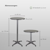 thumbnail of Stehtisch 2in1 Bistrotisch Alu klappbar höhenverstellbar 70/115 cm Ø 60 cm Partytisch Anthrazit