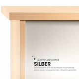 thumbnail of bümö Sideboard Ahorn/Silber mit Flügeltüren & Regal  - Büromöbel Sideboard Holz 166cm breit, 45cm schmal, Büro Schrank für Flur oder als