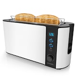 thumbnail of Arendo Langschlitz Toaster für 2 Scheiben, integrierter Brötchenaufsatz, 1000 W, Restzeitanzeige, Weiß