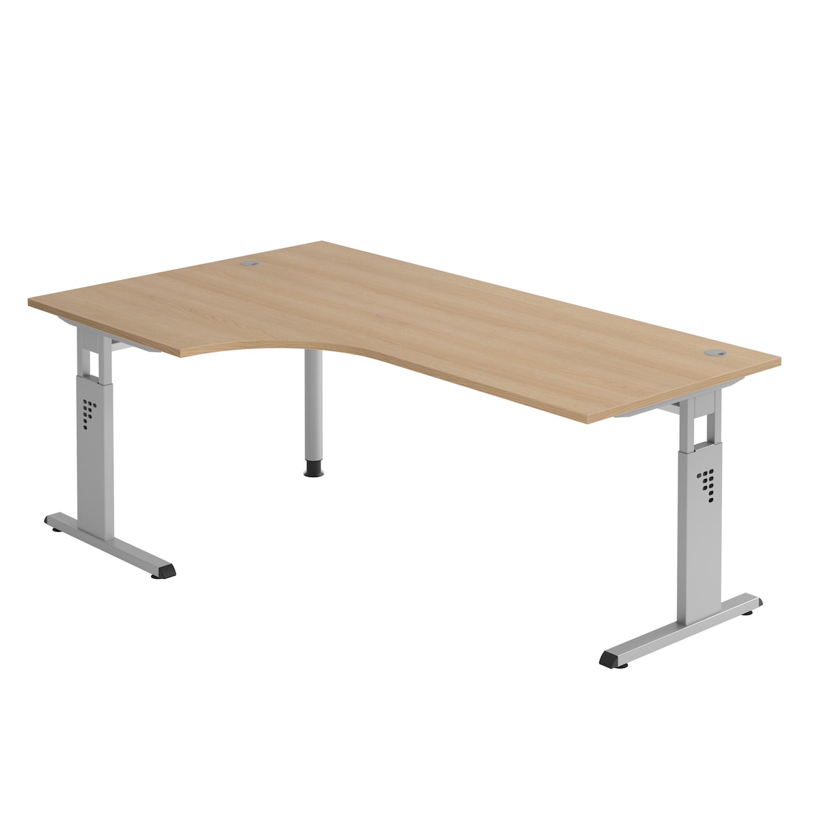 Hammerbacher-Winkeltisch C-Fuß 200x120cm 90°Eiche/Silber-VOS82/E/S