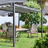 thumbnail of Pergola 4x3 m lichtgrau mit Faltdach, Aluminiumgestell