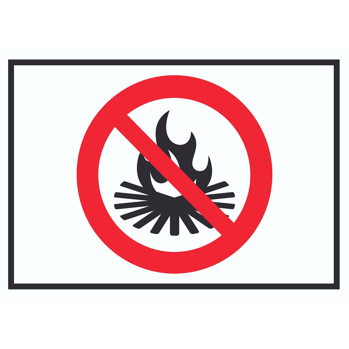 Lagerfeuer verboten Symbol Schild A3 Rückseite selbstklebend
