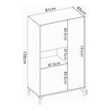 thumbnail of Dmora Credenza Boario, Buffet alto da soggiorno, Madia moderna da salotto a 3 ante, 81x43h135 cm, Rovere e Bianco