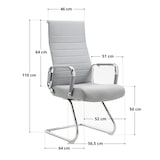 thumbnail of SVITA OFFICE COMFORT 2x Besucherstuhl Stoff Freischwinger mit Armlehne Hellgrau