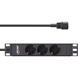 thumbnail of InLine® 10" Steckdosenleiste, 3-fach Schutzkontakt, C14 Anschluss, ohne Schalter