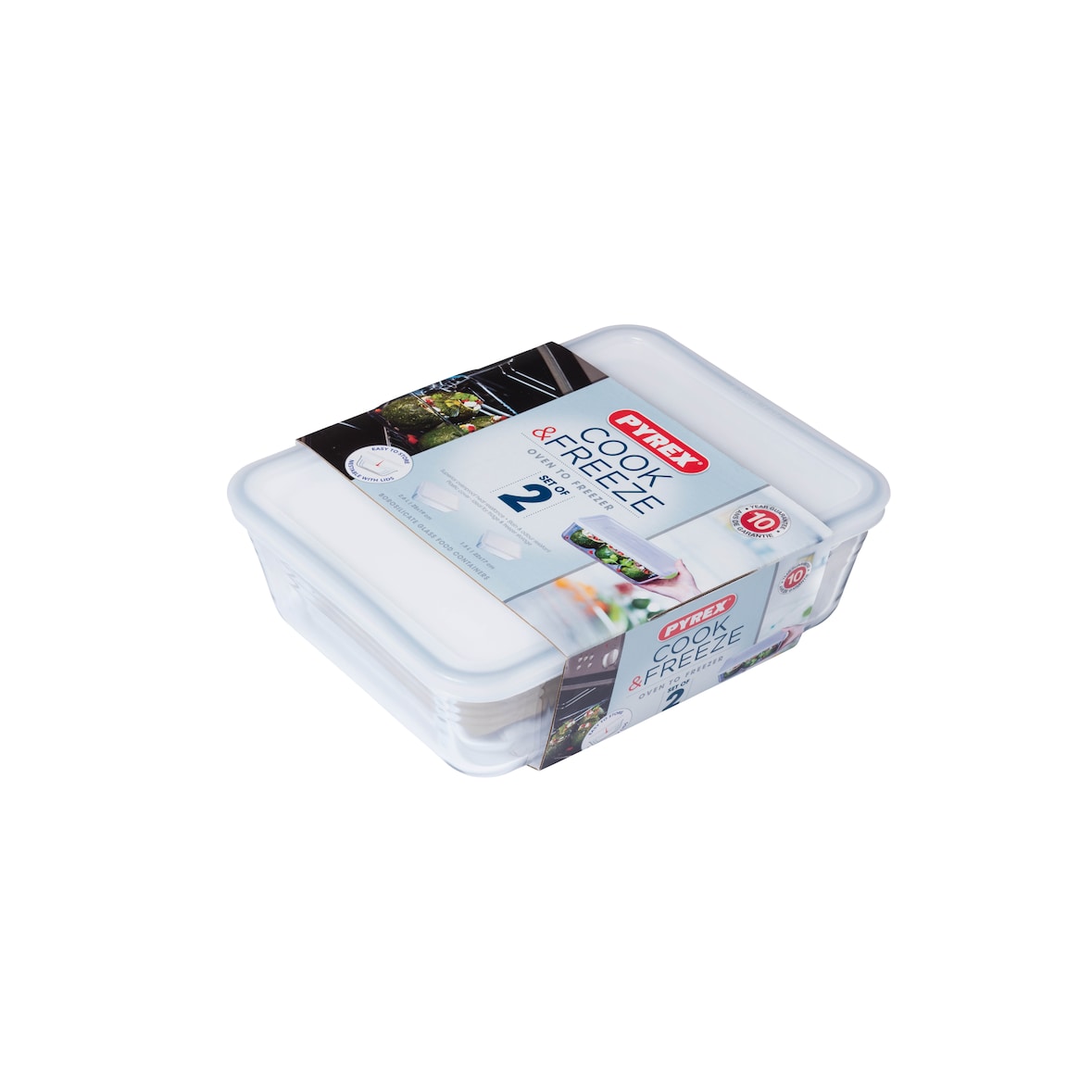 Pyrex Ovenschaal met deksel Cook&freez 25 x 19 x 8 cm 2.6 l 1.5 l
