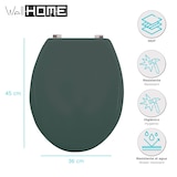 thumbnail of WellHome - Sedile WC in MDF con cerniere in acciaio inox 45x36x5,6 cm, colore Verde Scuro - Asi WC