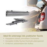 thumbnail of JAWINIO tuintafel opklapbare tafel in hoogte verstelbaar aluminium zilver