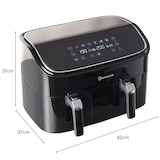 thumbnail of Sommertal Heißluftfritteuse HF DUAL 900 mit Doppelkammer | 9 Liter XXL Airfryer & Dörrgerät | 2850W | Digitales Touch Display