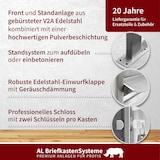 thumbnail of AL Briefkastensysteme 3 Fächer Premium Edelstahl Stand Briefkasten Anlage für Post A4 modern, robust, wetterfest, Artikelnummer: 132T3S1
