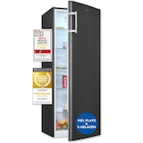 thumbnail of Exquisit Vollraum-Kühlschrank ohne Gefrierfach, 242 Liter, 5 Ablagen, 4 Türablagen, Türanschlag wechselbar, 55 cm Breite, KS320-V-H-040E inoxlook-az
