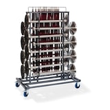 thumbnail of Elegance Transportwagen für 16 absperrpfosten und Absperrkordeln, Hammerschlag, 129x76x180cm (BxTxH)