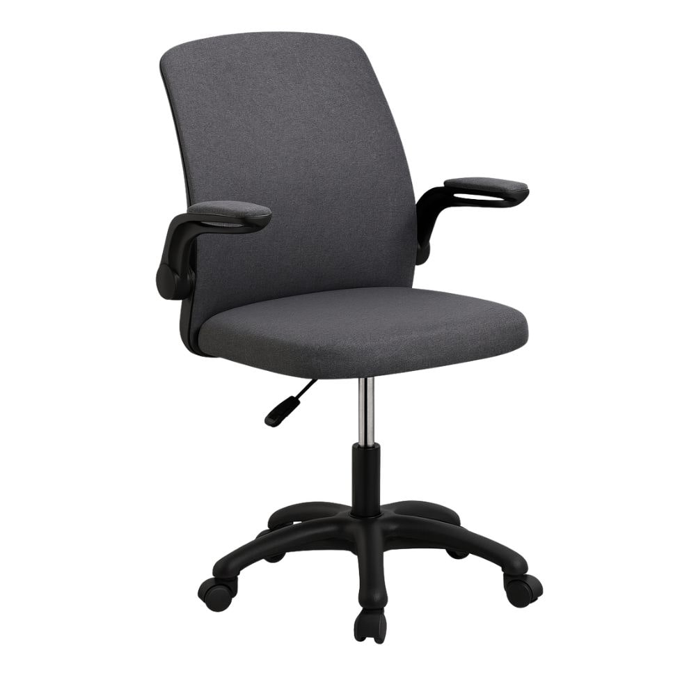 Sedia Ufficio Ergonomica Poltrona Seduta Regolabile, Braccioli Reclinabili, Girevole da Scrivania, Imbottita - Grigio