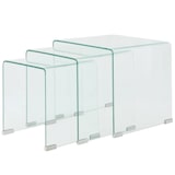 thumbnail of Ensemble de tables gigognes 3 Pièces Verre trempé Transparent Modèle Atlas Line Élite