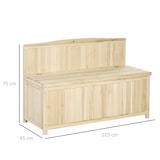 thumbnail of Outsunny Panca Contenitore da Esterno in Legno di Abete con Schienale