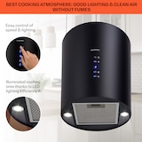 thumbnail of Klarstein Barett Inselabzugshaube Ø35 cm Umluft 558 m³/h LED Aktivkohlefilter Schwarz