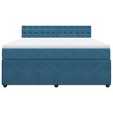 thumbnail of vidaXL Boxspringbett mit Matratze Blau 180x200 cm Samt