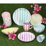 thumbnail of Beach Pastello Stripes 18tlg Tellerset Kuchenteller Speiseteller Suppenteller