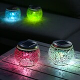 thumbnail of LED Solar Windlicht Mosaik Glas Solarglas Mosaikleuchte transparent
