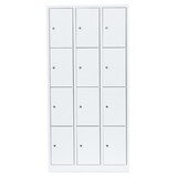 thumbnail of Lüllmann® Schließfachschrank, 3 Abteile, 12 Fächer, 1800 x 885 x 500 mm, signalweiß