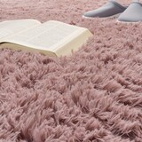thumbnail of Hochflor Teppich Shaggy waschbar Unifarben Schlafzimmer schmutzabweisend Rosa Rechteckig 160x220 | 100% Polyester | Florhöhe: 33 mm | pflegeleicht