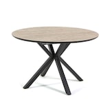 thumbnail of Uitschuifbare ronde tafel Ø120 cm, verlengbaar tot 160 cm, licht houten blad en zwarte metalen X-poten, modern en functioneel design – SEBASTIAN/Zwart
