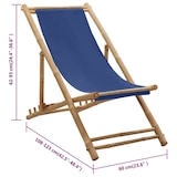 thumbnail of vidaXL Liegestuhl Bambus und Canvas Marineblau