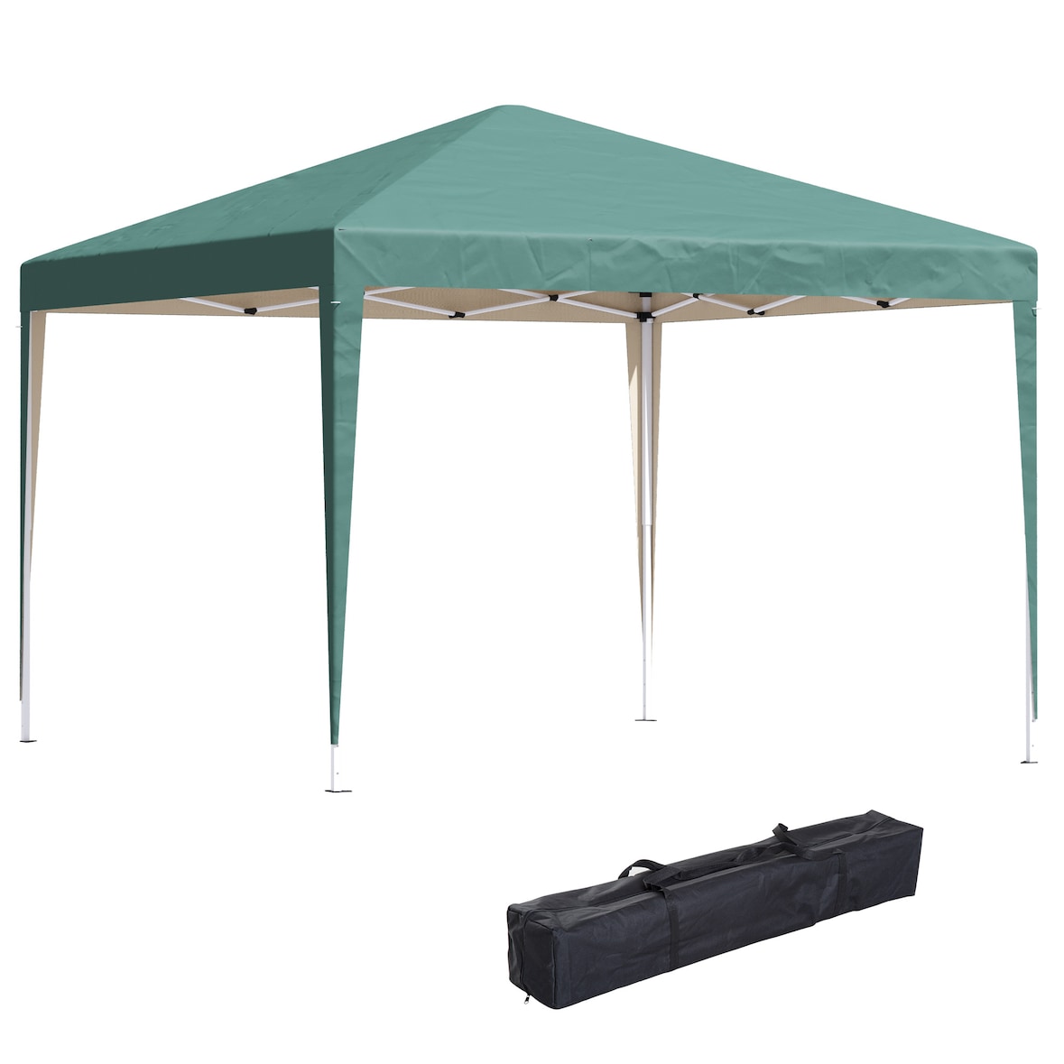 Carpa plegable 3x3 m cenador de jardín con bolsa de transporte altura ajustable en 3 niveles anti-UV e impermeable para terraza patio playa