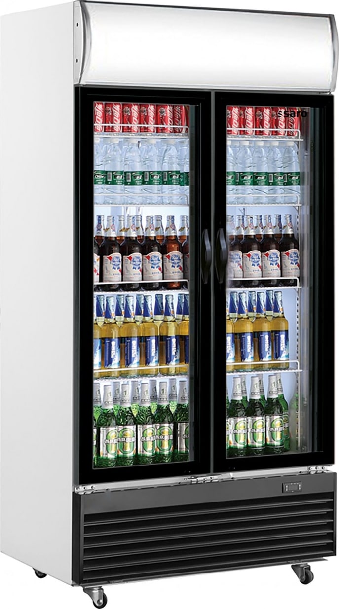 Saro Getränkekühlschrank, 2 Türen, Werbetafel, GTK 800, fahrbar