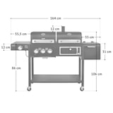 thumbnail of TAINO HERO DUO gasgrill houtskoolgrill rookoven barbecue trolley BBQ grill zwart