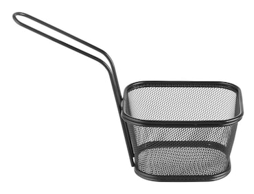 HENDI Frituurmandjes miniaturen stapelbaar zwart, 130x115x(H)80mm