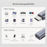 thumbnail of Nylon USB-C 100W Verlängerungskabel – 3 m Schnelllade- & Datenkabel mit 10 Gbps und 4K 60FPS – Schwarz