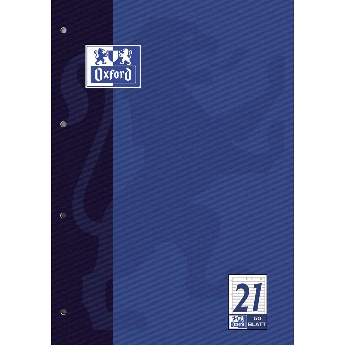 Arbeitsblock Lin.21 - A4, 50 Blatt, 90 g/qm, 4-fach Lochung