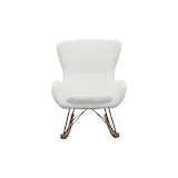 thumbnail of SalesFever Schaukelstuhl | Bezug Teddyfell | Kufen Massiv-Holz | Gestell Metall schwarz | B 75 x T 102 x H 106 cm | weiß