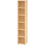 thumbnail of bümö Regal Ahorn, Standregal aus Holz für 6 Ordnerhöhen - Bücherregal groß 40 cm schmal, Aktenregal für Ordner & Bücher, großes Büroregal, Holzregal,