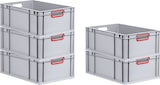thumbnail of PROREGAL 4x Eurobox NextGen Color | HxBxT 22x40x60cm | 44 Liter | Griffe rot offen | Verstärkter Boden | Eurobehälter