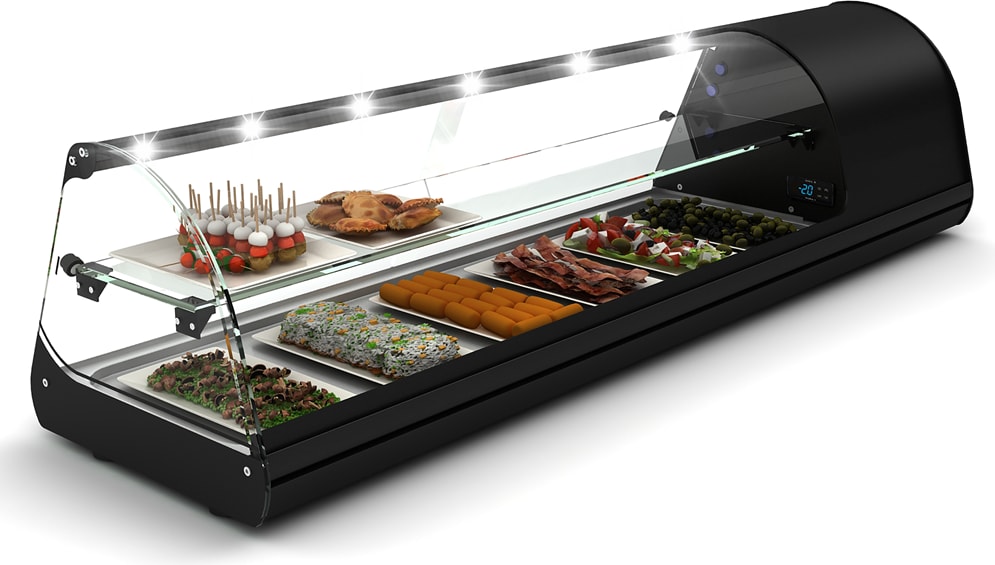 Vitrine für Tapas - SAYL V28, 2 Etagen, 8 Tabletts.
