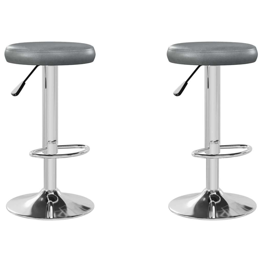 vidaXL Barhocker 2 Stk. Grau Kunstleder